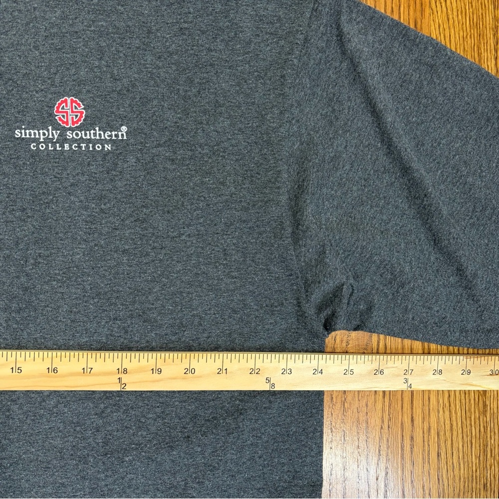 Simply Southern Tailgates & Touchdowns "Go Team" Heather Grey Long Sleeve Tee - Picture 13 of 14